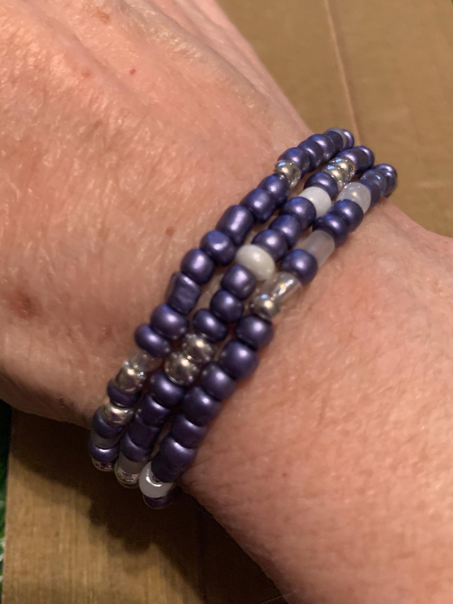 Purple Rain Seed Bead Bracelet