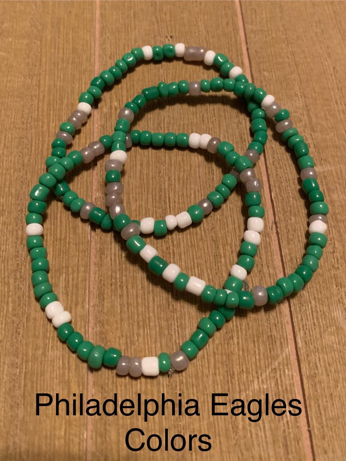 Phgiladelphia Eagles Colors Seed Bead Bracelet