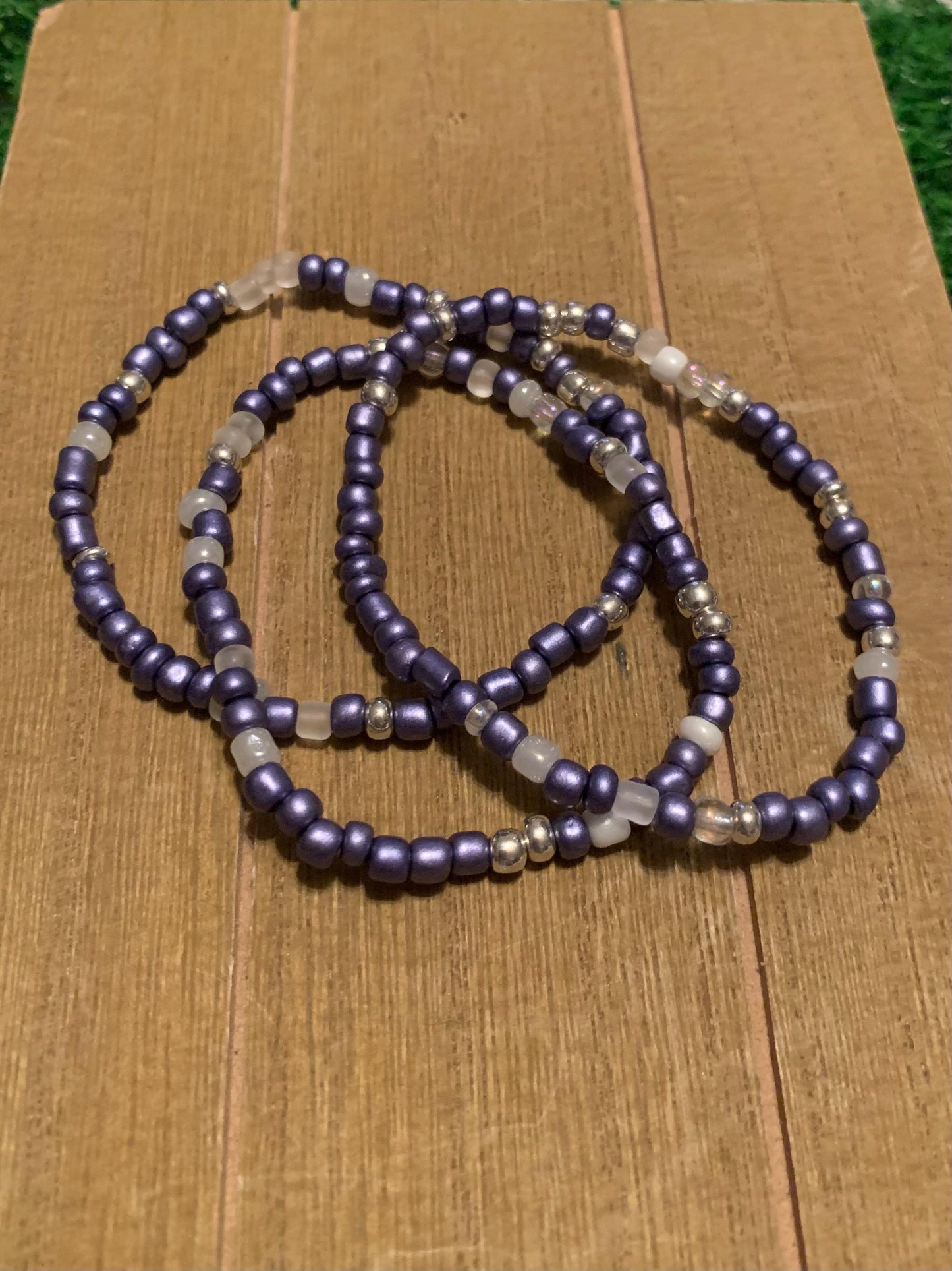 Purple Rain Seed Bead Bracelet