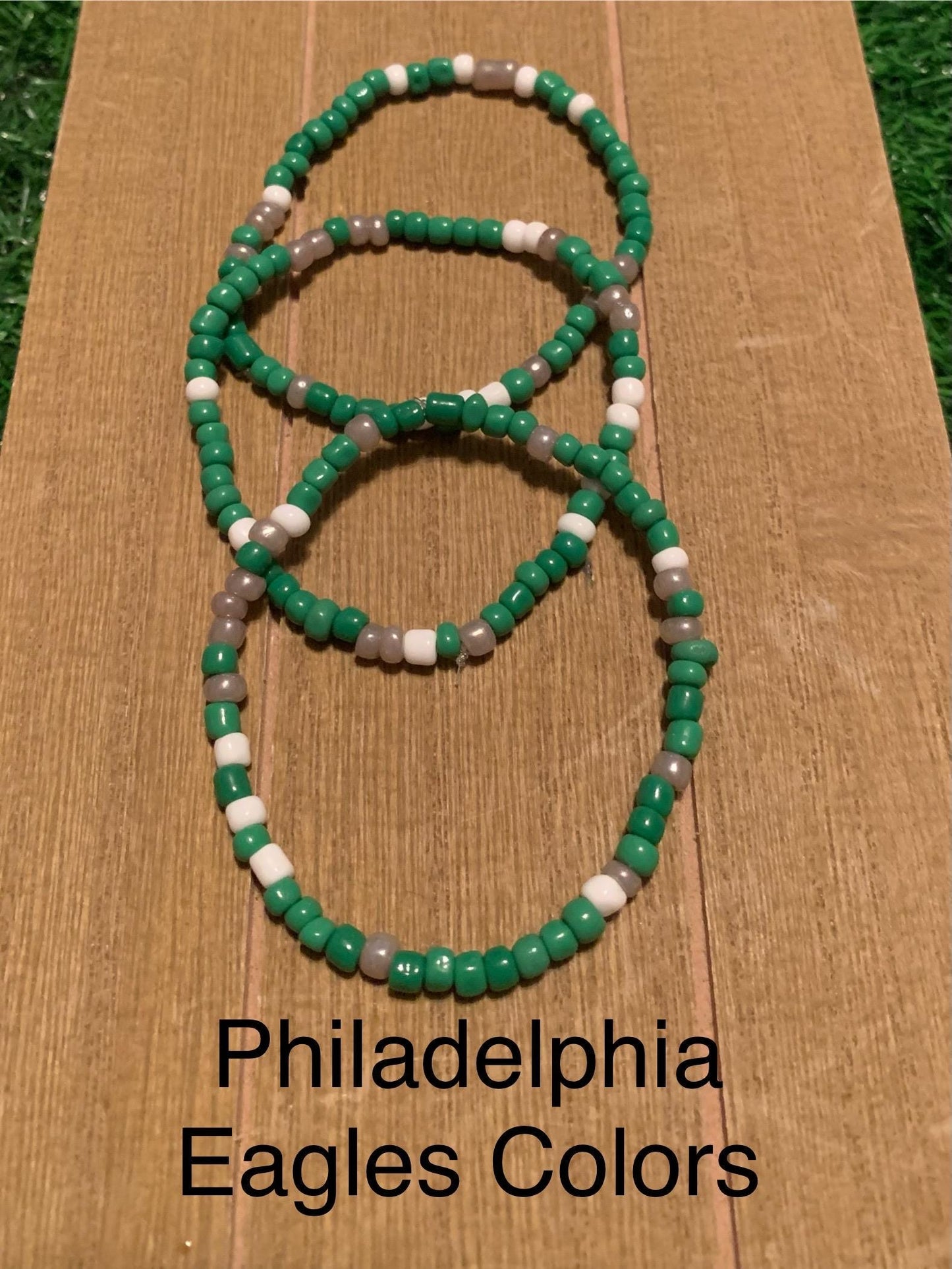 Phgiladelphia Eagles Colors Seed Bead Bracelet