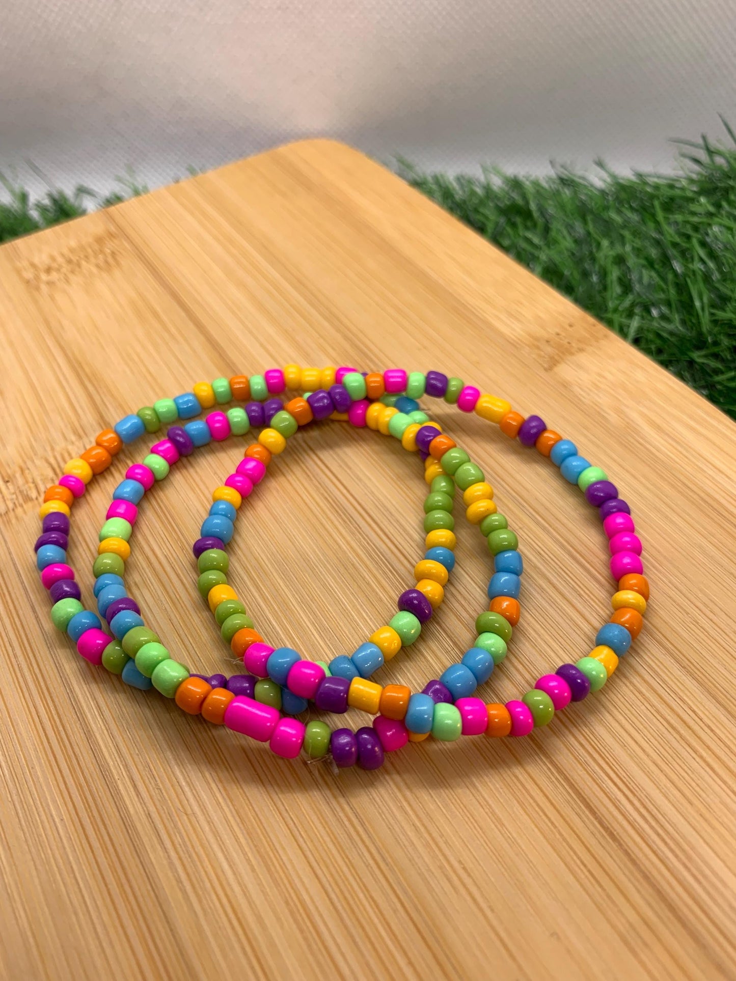 Neon Summer Seed Bead Bracelet