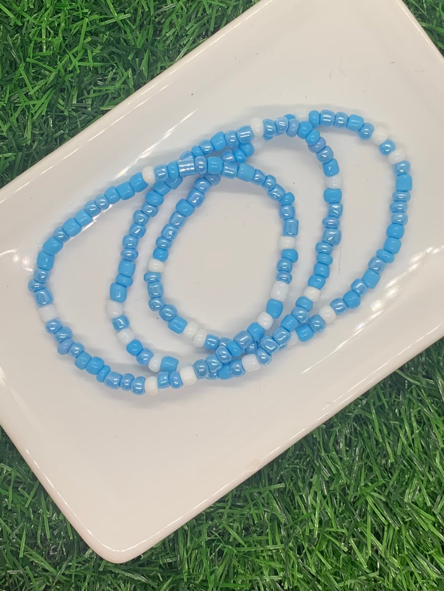 Blue Tide Country Seed Bead Bracelet