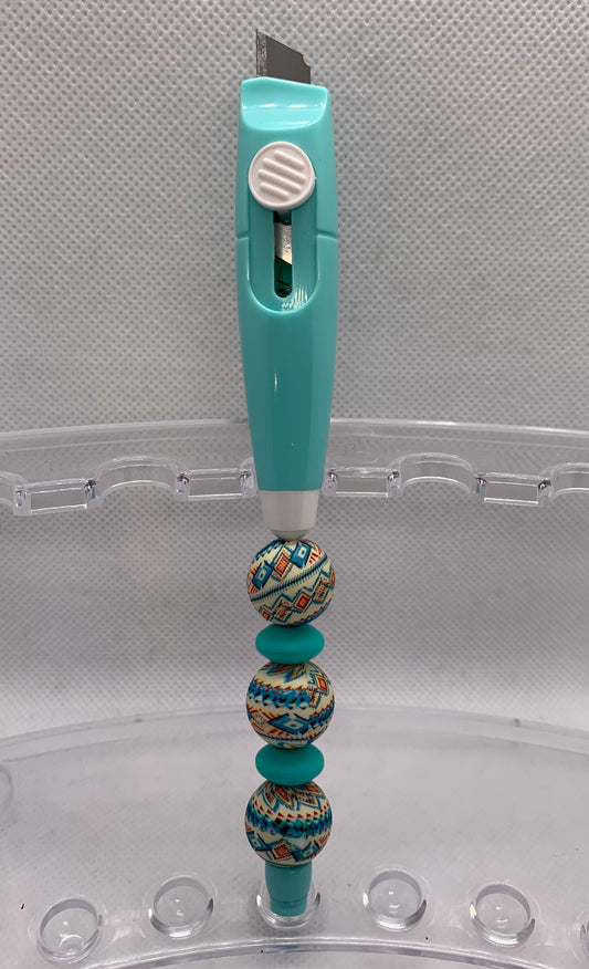 Aqua Beaded Box Cutter