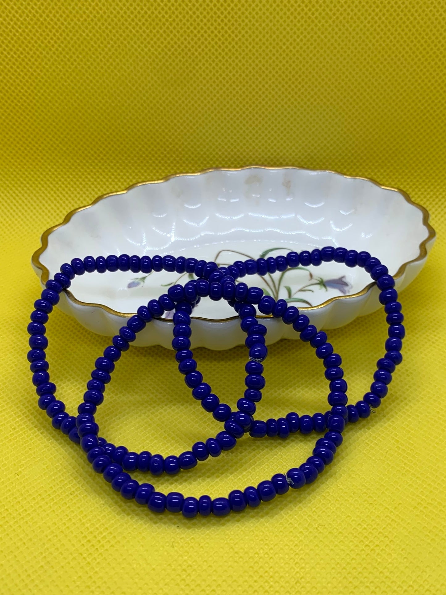 Royal Blue Seed Bead Bracelet Trio