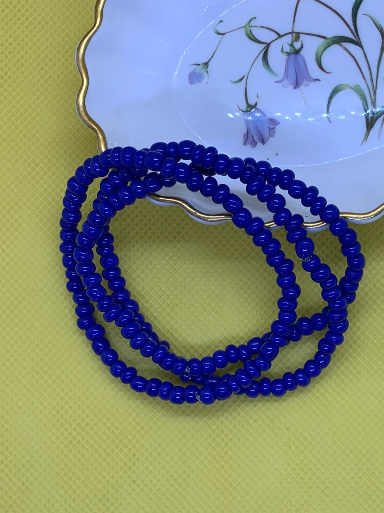 Royal Blue Seed Bead Bracelet Trio