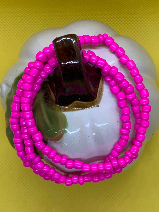 Neon Pink Seed Bead Bracelet