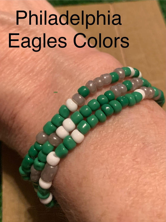 Phgiladelphia Eagles Colors Seed Bead Bracelet