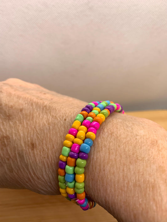 Neon Summer Seed Bead Bracelet