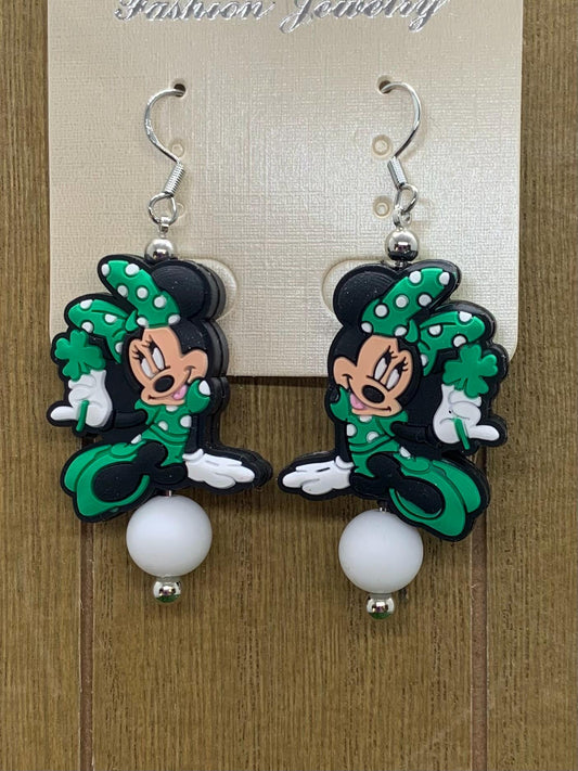 Mouse Girl St Patrick’s Day Earrings