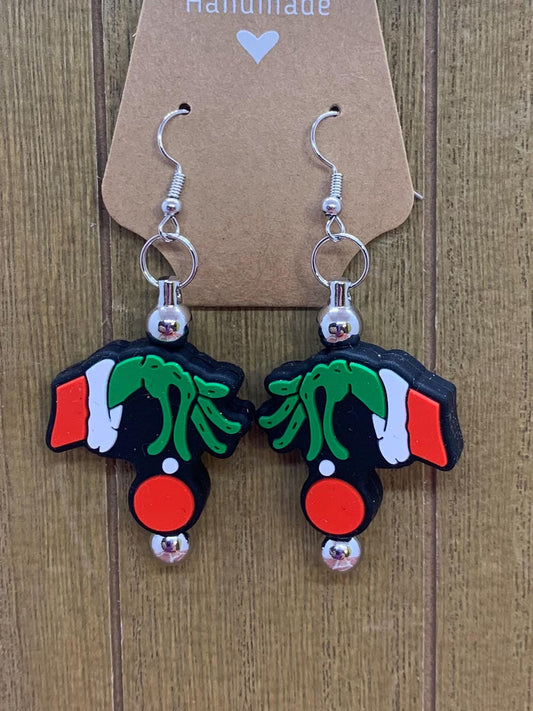 Green Mean holding ornament Earrings